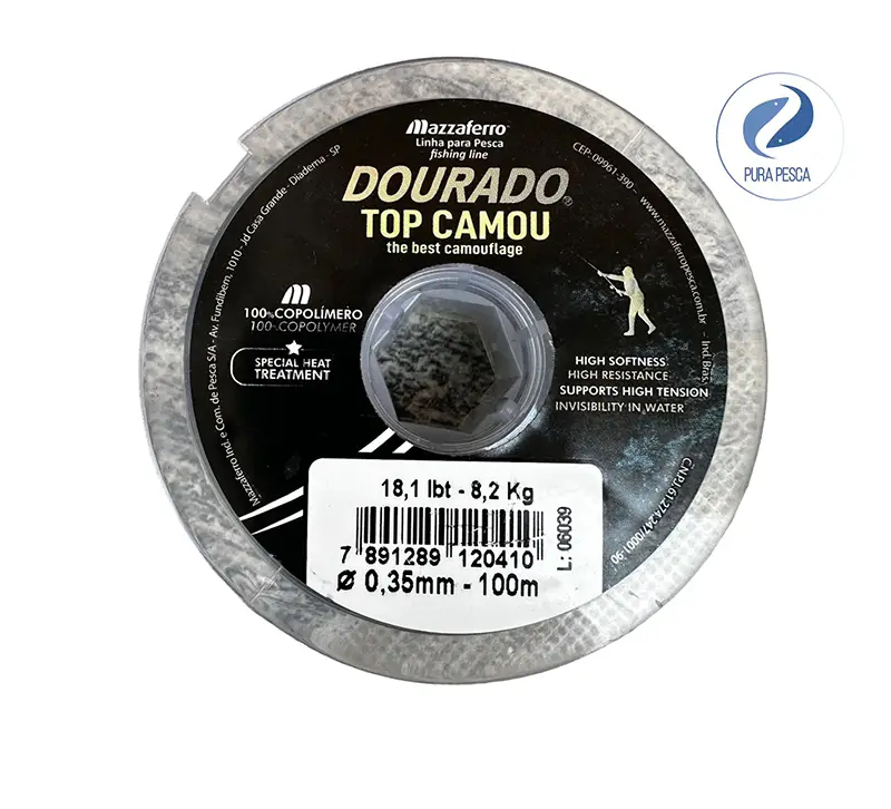 Linea Monofilamento Mazzaferro Dourado - 18.1 Lbs-100 m