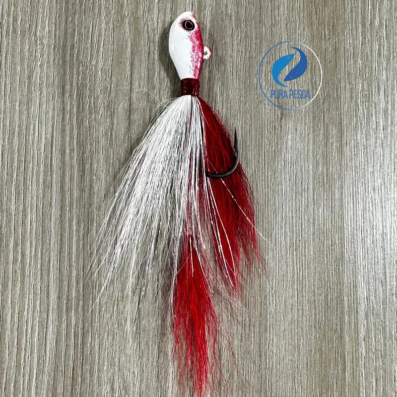 Jig Bucktail Original 3/4 oz (24)g - Rojo Blanco